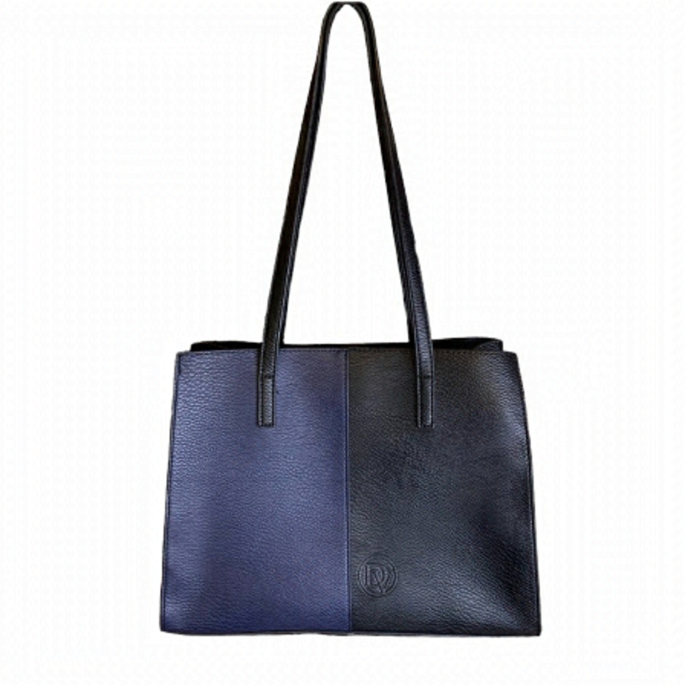 La Diva Italian Design Navy & Black Handbag Purse